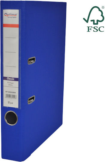 Optima Clasic & Premium A4 Binder Laminated Pp Paper Metal Edge 50 Mm Optima Classic Blue