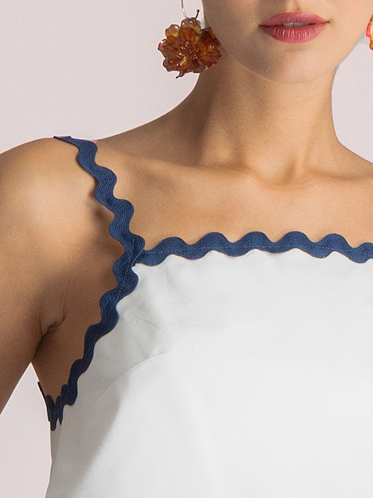 Women's Crop Top Cotton with Straps White