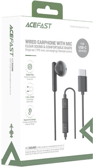 Acefast 49572 In Ear Handsfree Слушалки с Букса USB-C Черни