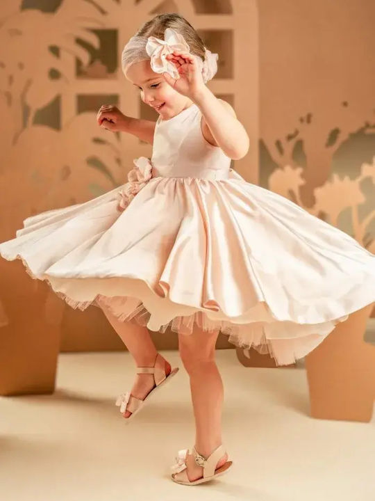Baby Bloom Πορτοκαλί Φόρεμα Βάπτισης από Τούλι