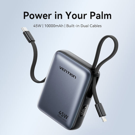 Vention Power Bank 10000mAh 45W Power Delivery / Quick Charge / PPS Γκρι