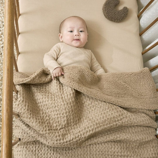 Meyco Waffel Teddy Babydecke Braun 100x150cm