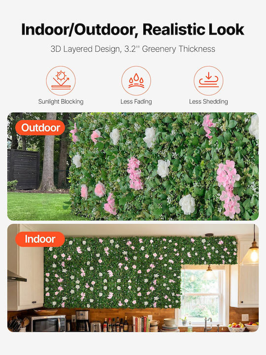 Vevor Luxury Artificial Flower Wall 2 Pieces 61 X 243.8 Cm Pet Friendly Rzzwqpjspjs3f1m0a001v0