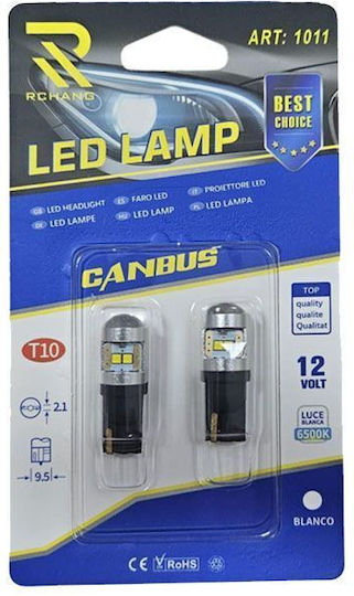 Rchang Car Lamp T10 Canbus LED 6500K Cold White 12V