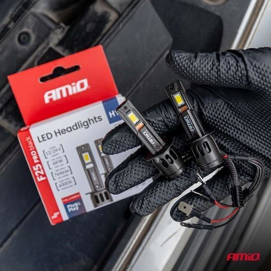 AMiO Car and Motorcycle Lamps H1 Canbus LED 6000K Cold White 12-24V 68W 2pcs