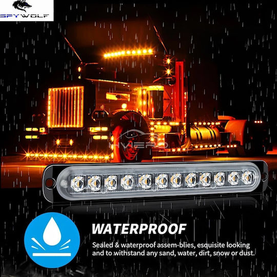 Spywolf First-Class Led Strobe Truck Volume Light Red-Blue 12Led 12/24V 6000Lm Tc-330