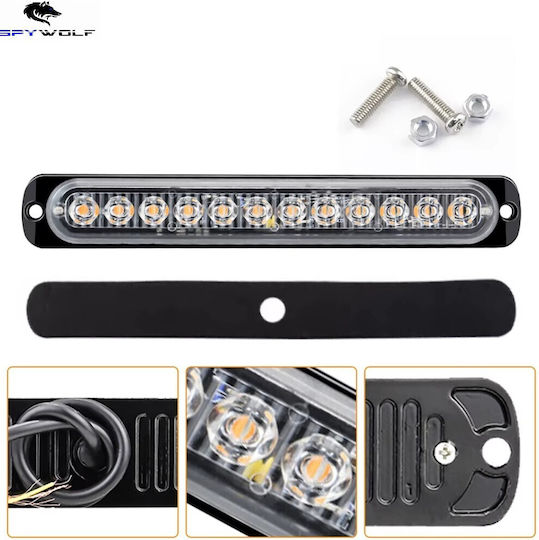 Spywolf First-Class Led Strobe Truck Volume Light Red-Blue 12Led 12/24V 6000Lm Tc-330