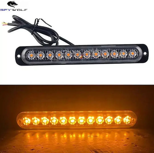 Spywolf First-class Led Strobe LKW-Volumenleuchten Farbe Gelb 12led 12/24v 6000lm 2 Stück Tc-325