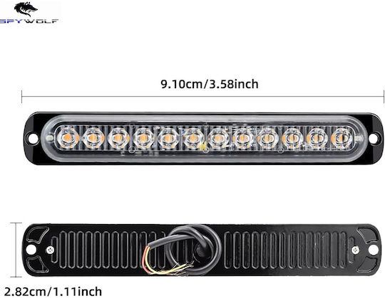 Spywolf First-Class Led Strobe Volume Light Red-Blue 12led 12/24v 6000lm 2 Pieces Tc-331