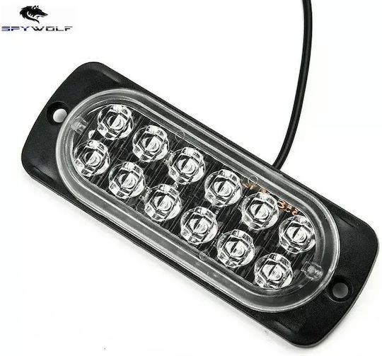 Primă Clasă Led Stroboscop Lumini De Volum Roșii 12led 12/24v 6000lm 2 Bucăți Tc-348