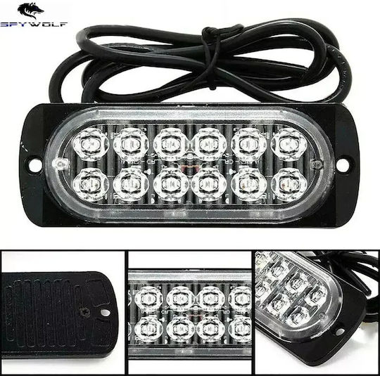 Primă Clasă Led Stroboscop Lumini De Volum Roșii 12led 12/24v 6000lm 2 Bucăți Tc-348
