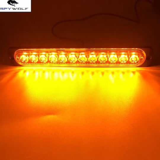 Spywolf First-class Led Strobe Φaro Όγκου Κίτρινο 12led 12/24v 6000lm 8 Τεμάχια Tc-328