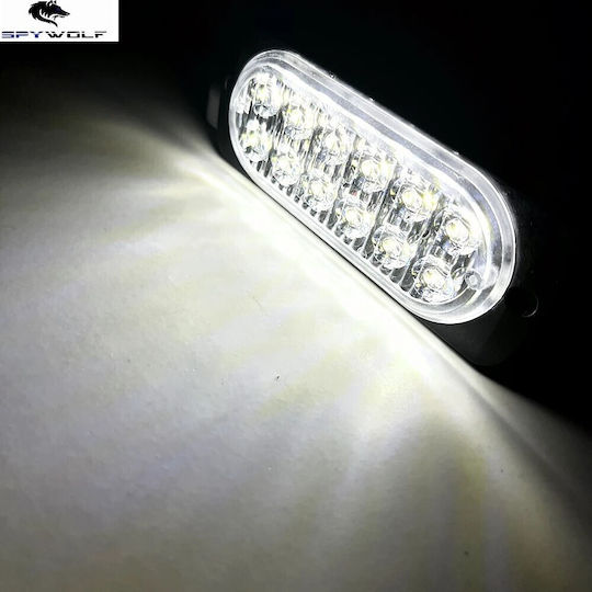First-Class Led Strobe Truck Volume Light White 12led 12/24v 6000lm 8 Pieces Tc-357