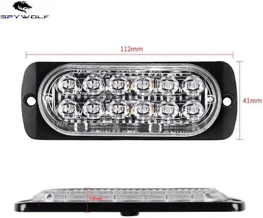 First-class Led Strobe Φαναράκι Όγκου Κόκκινο 12led 12/24v 6000lm Tc-347