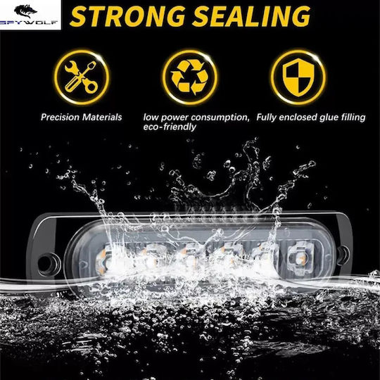 First-class Led Strobe Φαναράκι Όγκου Κόκκινο 12led 12/24v 6000lm Tc-347