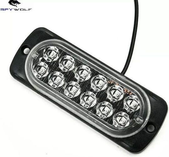 First-Class Led Strobe Volume Light Blue 12led 12/24v 6000lm 8 Pieces Tc-345