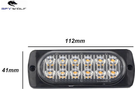 First-Class Led Strobe Volume Light Blue 12led 12/24v 6000lm 8 Pieces Tc-345