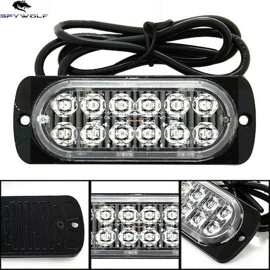 First-Class Led Strobe Volume Light Blue 12led 12/24v 6000lm 8 Pieces Tc-345