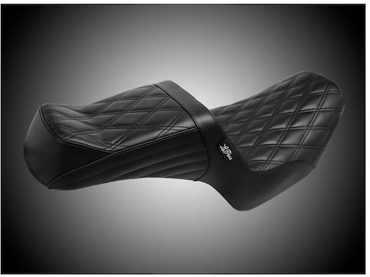 Le Pera Motorcycle Double Driver Passenger Saddle Harley-davidson Lepera Tailwhip 2-up Seat Double Diamond Black