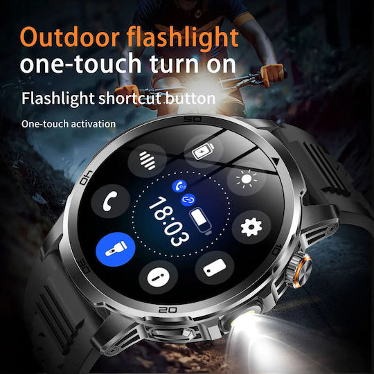 Microwear AK95 Smartwatch with Heart Rate Monitor Silver Steel