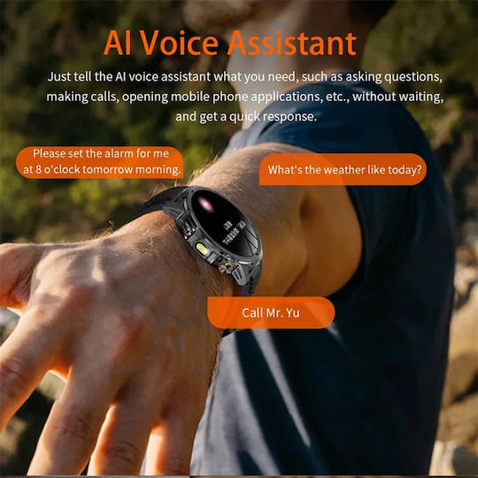 Microwear AK95 Smartwatch with Heart Rate Monitor Silver Steel