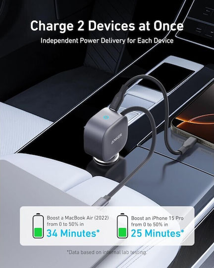 Anker Anker Auto-Ladegerät 75W Schnellladen mit 1xType-C Anschluss und Kabel Typ-C Schwarz