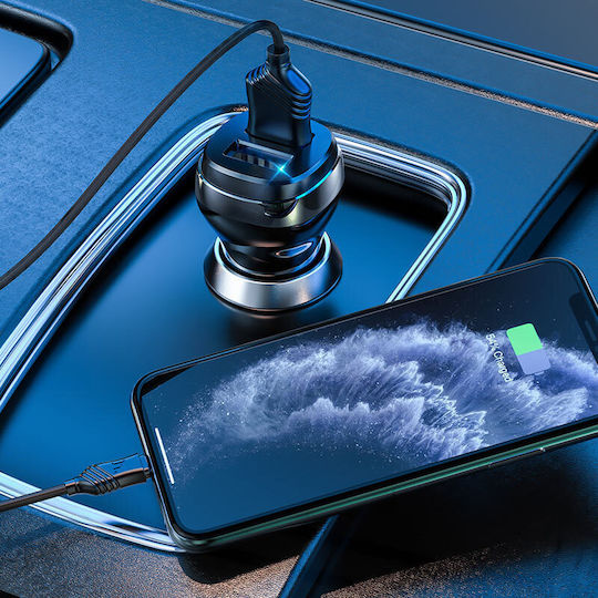 Hoco Z40 Superior Handy-Autoladegerät 2.4A mit 2xUSB-A und Lightning Kabel Weiß
