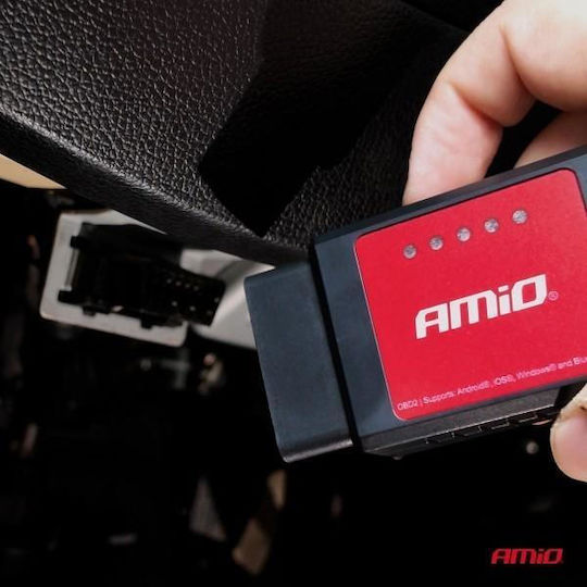 Amio Car Diagnostic Obd 2 Type Elm327 Bluetooth Xl Operating Voltage 12v Wireless Connection Passenger Cars 1 Pc 04733/am Amio 04733/am