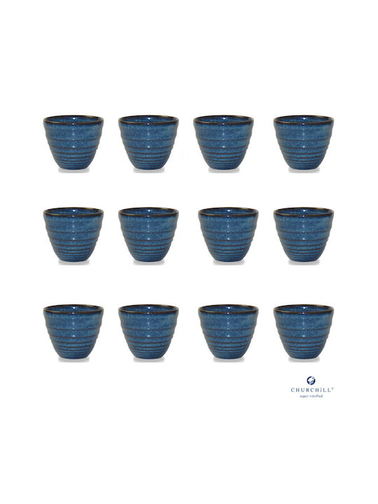 Churchill 1795 Stonecast Serving Bowl for Dip Round Porcelain Blue with Diameter 5.9cm 12 Pieces