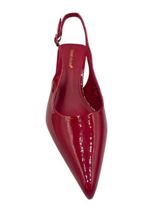 Pumps aus Lackleder mit Riemen & Mittleres Absatzhöhe Rote