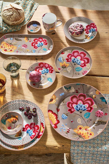 PiP Studio Blooming Tales Πιάτο Ρηχό από Πορσελάνη Πολύχρωμο 32cm