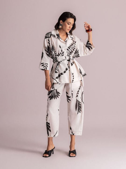 Women's Fabric Trousers in Straight Leg Multi