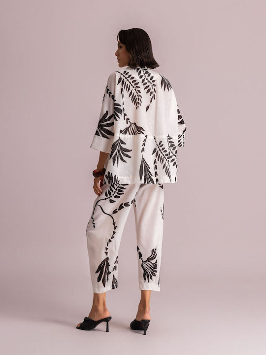 Women's Fabric Trousers in Straight Leg Multi