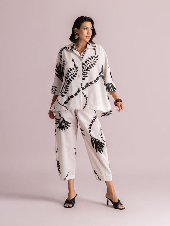 Women's Fabric Trousers in Straight Leg Multi