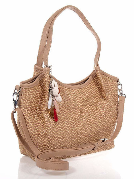Rattanstasche Damen Schulter Tabak
