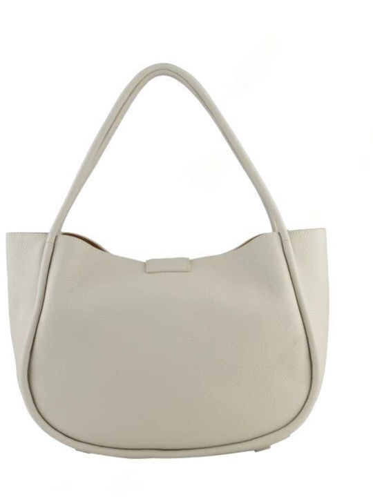 Leder Damen Schultertasche Beige