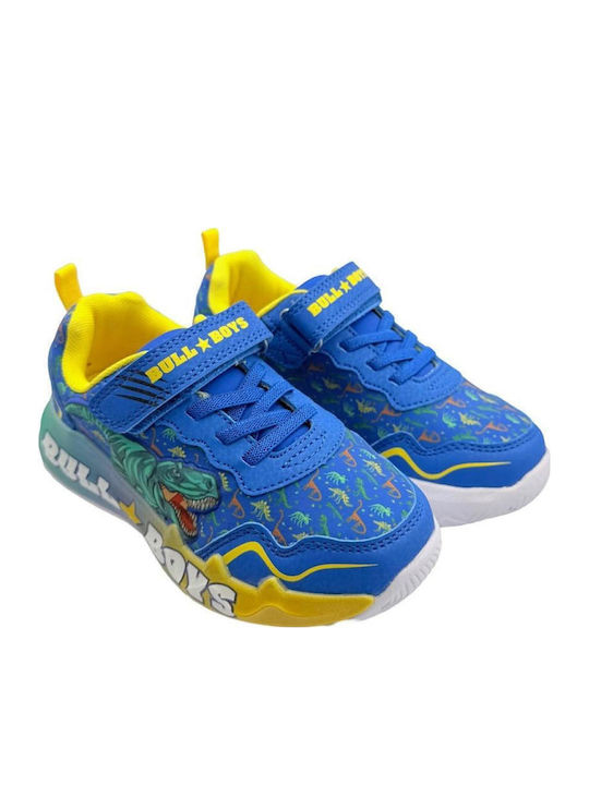 Παιδικά Sneakers με Σκρατς & Φωτάκια Μπλε