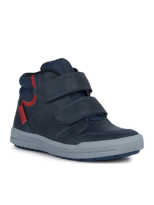 Arzach Boy Παιδικά Sneakers High Ανατομικά με Σκρατς Navy Μπλε