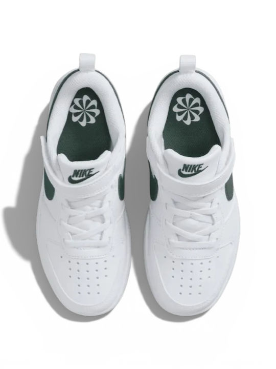 Court Borough Low Recraft Kids Sneakers with Hoop & Loop Closure White