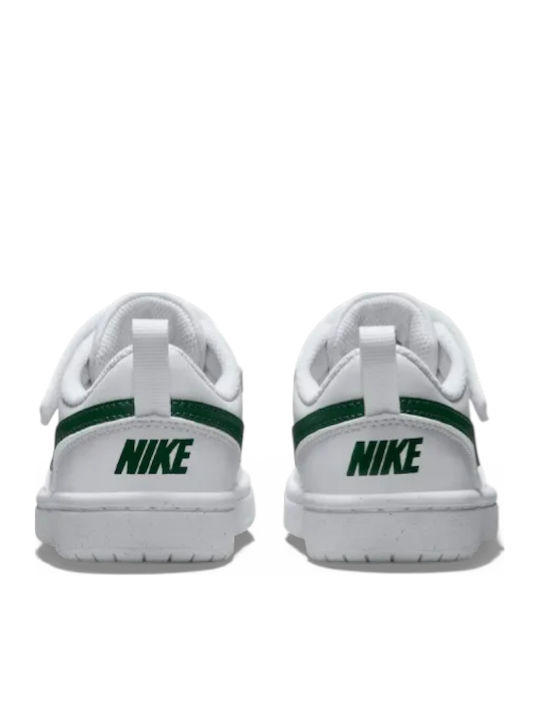 Court Borough Low Recraft Kids Sneakers with Hoop & Loop Closure White