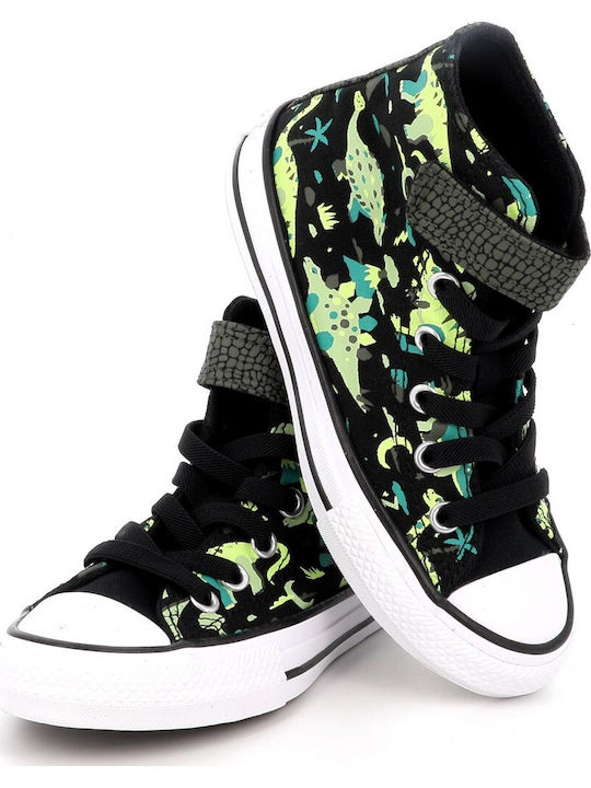 Chuck Taylor All Star Παιδικά Sneakers High με Σκρατς Μαύρα