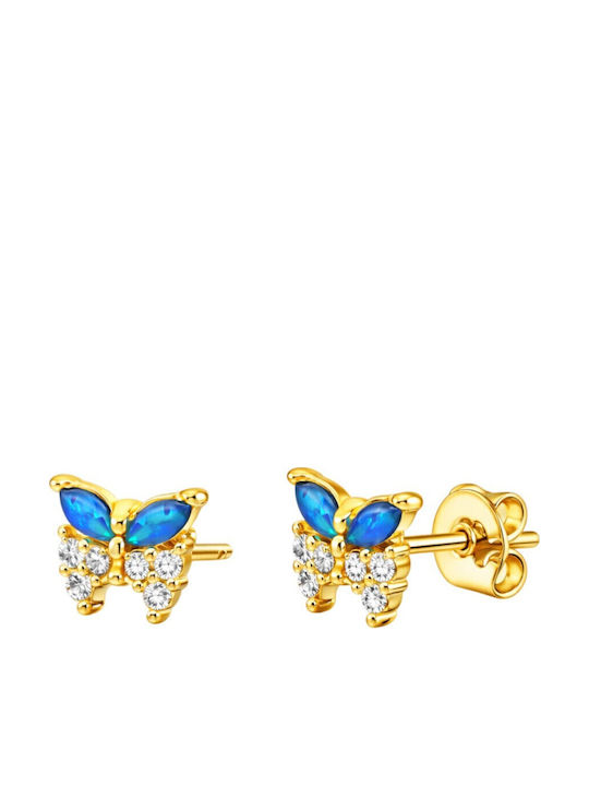 Xryseio Earrings Silver Gold Plated with Stones