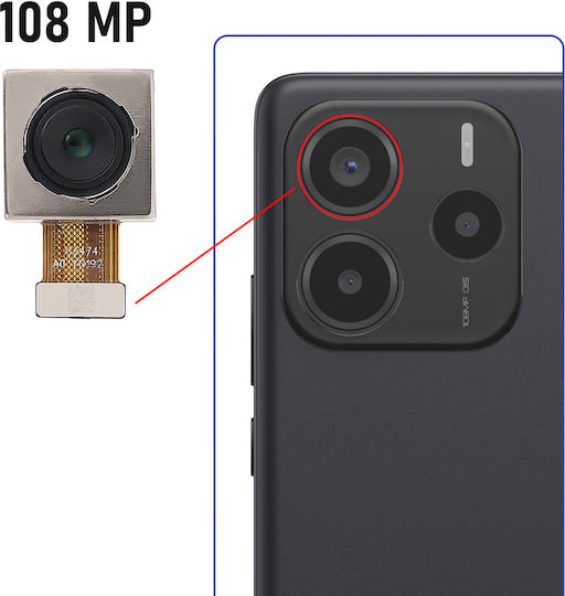 Clappio 108MP Cameră Principală Din Spate De Înlocuire Redmi Note 14 5G Negru Argintiu