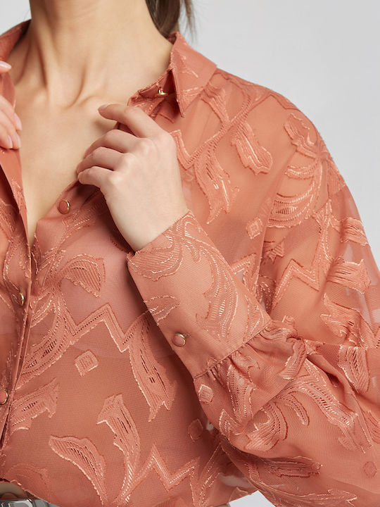 Long Sleeve Women's Shirt Terracotta