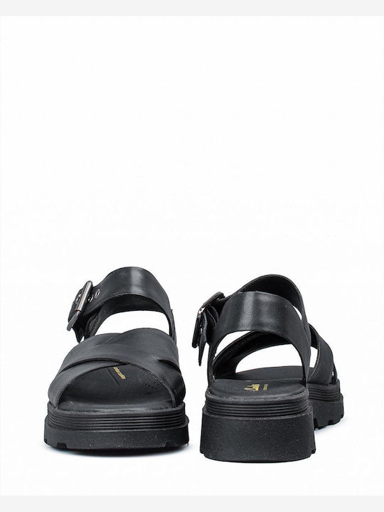 Flache Sandalen für Damen Schwarz
