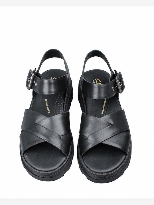 Flache Sandalen für Damen Schwarz