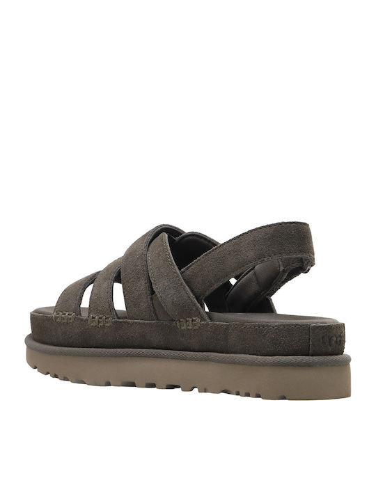 Goldenstar Γυναικεία Σανδάλια Flatforms Γκρι
