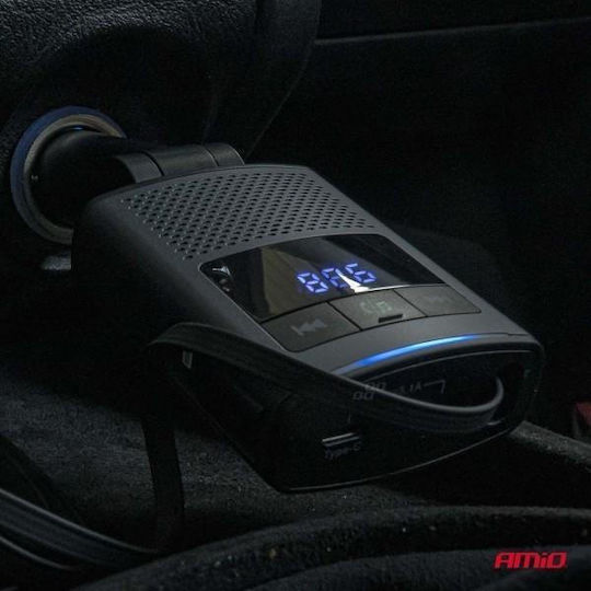 AMiO Transmițător FM Auto cu Type-C / USB / Bluetooth