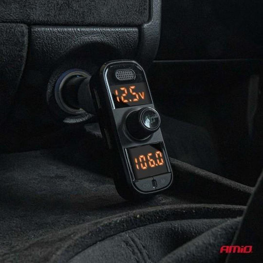 AMiO FM Transmitter Αυτοκινήτου με MicroSD / Type-C / Bluetooth / USB