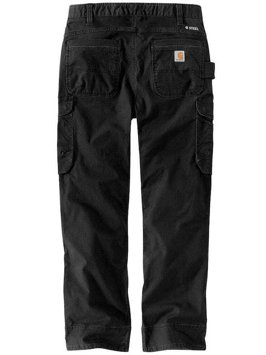 Rugged Cargo Trousers in Relaxed Fit Black